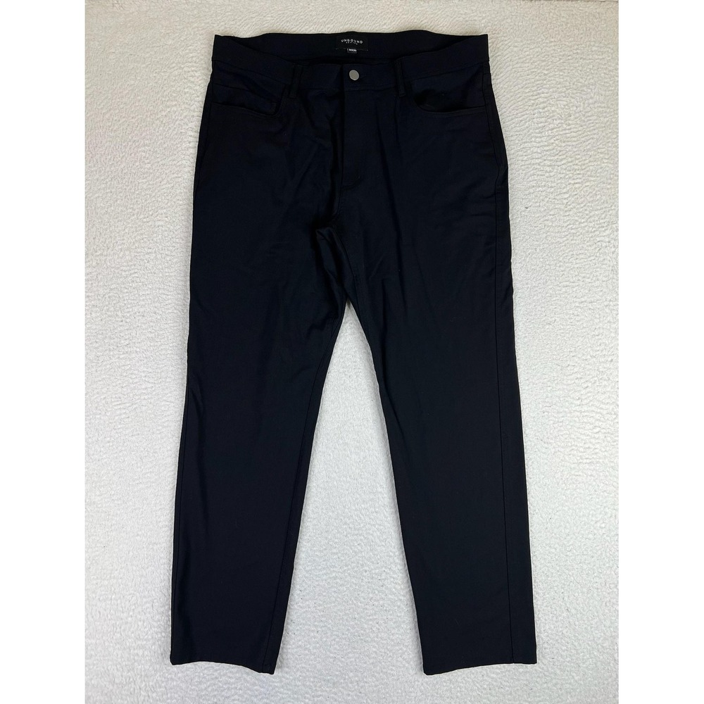 Unbound Merino Pants Mens 36x30 Black Slim Wool Stretch Chino Travel Casual